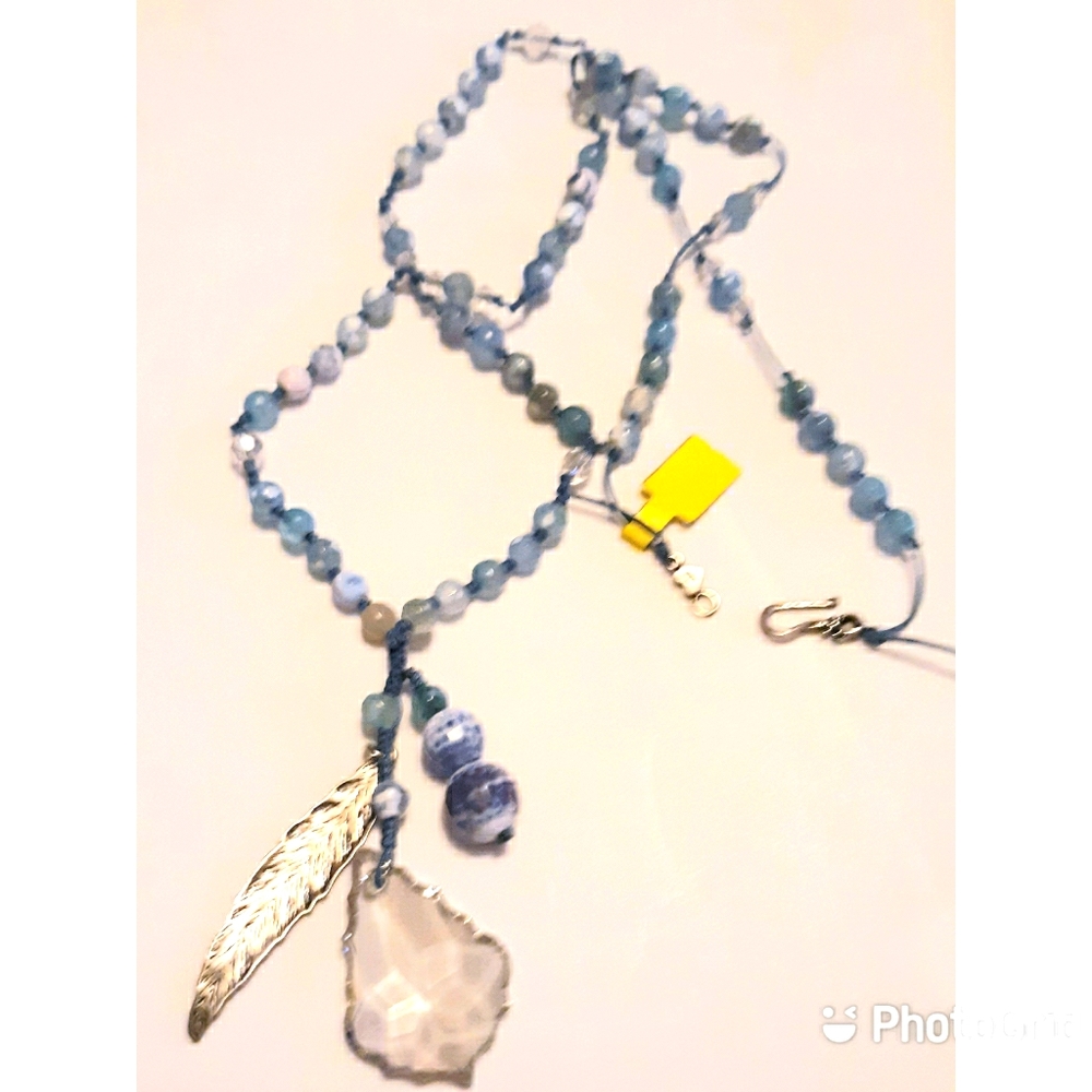 CHAN LUU SODALITE/AQUAMARINE NECKLECE